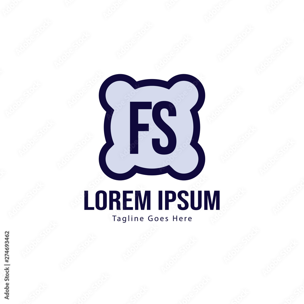 Initial FS logo template with modern frame. Minimalist FS letter logo vector illustration Initial FS logo template with modern frame. Minimalist FS letter logo vector illustration