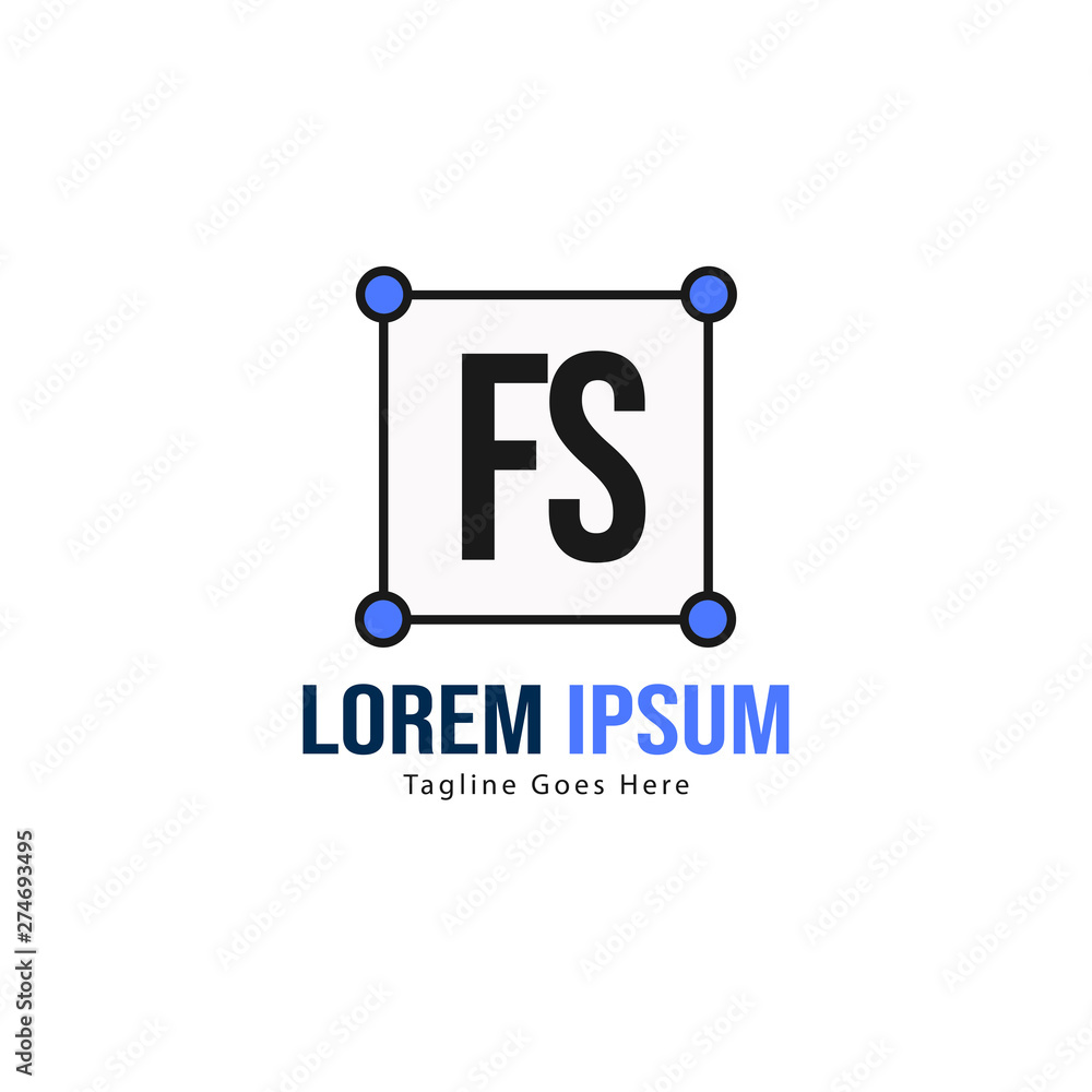 Initial FS logo template with modern frame. Minimalist FS letter logo vector illustration Initial FS logo template with modern frame. Minimalist FS letter logo vector illustration