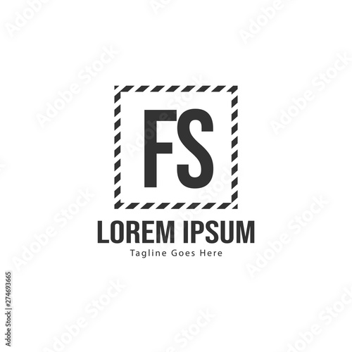 Initial FS logo template with modern frame. Minimalist FS letter logo vector illustration