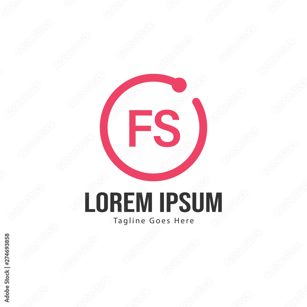 Initial FS logo template with modern frame. Minimalist FS letter logo vector illustration Initial FS logo template with modern frame. Minimalist FS letter logo vector illustration