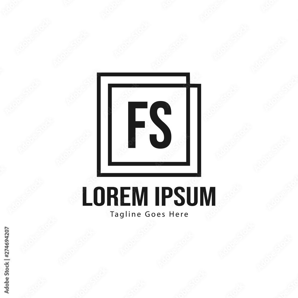 Initial FS logo template with modern frame. Minimalist FS letter logo vector illustration Initial FS logo template with modern frame. Minimalist FS letter logo vector illustration