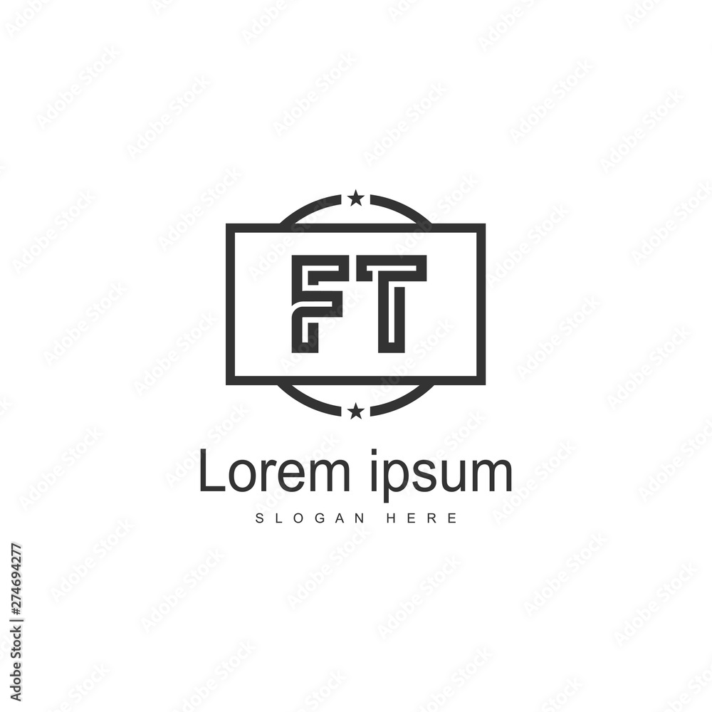 Initial FT logo template with modern frame. Minimalist FT letter logo vector illustration Initial FT logo template with modern frame. Minimalist FT letter logo vector illustration