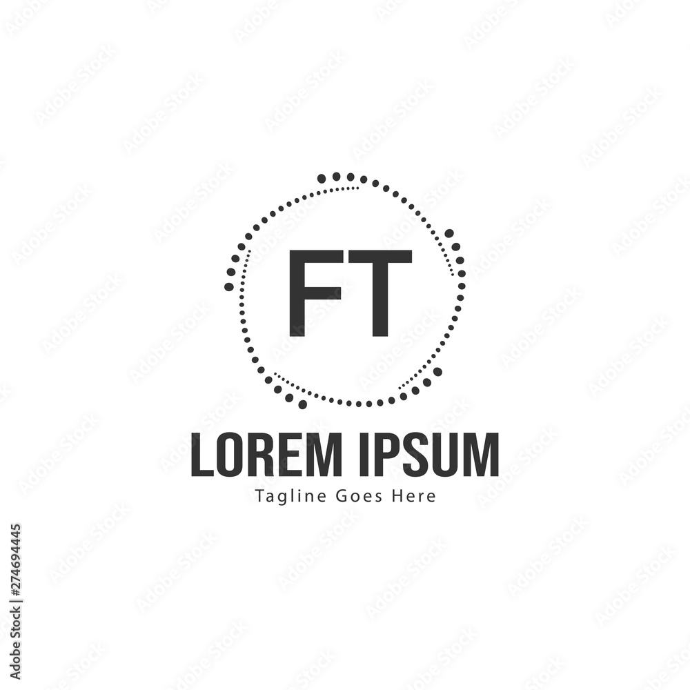 Initial FT logo template with modern frame. Minimalist FT letter logo vector illustration Initial FT logo template with modern frame. Minimalist FT letter logo vector illustration
