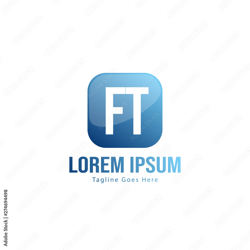 Initial FT logo template with modern frame. Minimalist FT letter logo vector illustration Initial FT logo template with modern frame. Minimalist FT letter logo vector illustration
