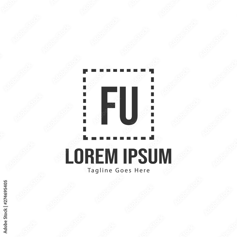 Initial FU logo template with modern frame. Minimalist FU letter logo vector illustration Initial FU logo template with modern frame. Minimalist FU letter logo vector illustration