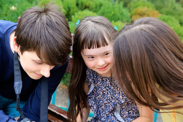 Happy family moments in the park