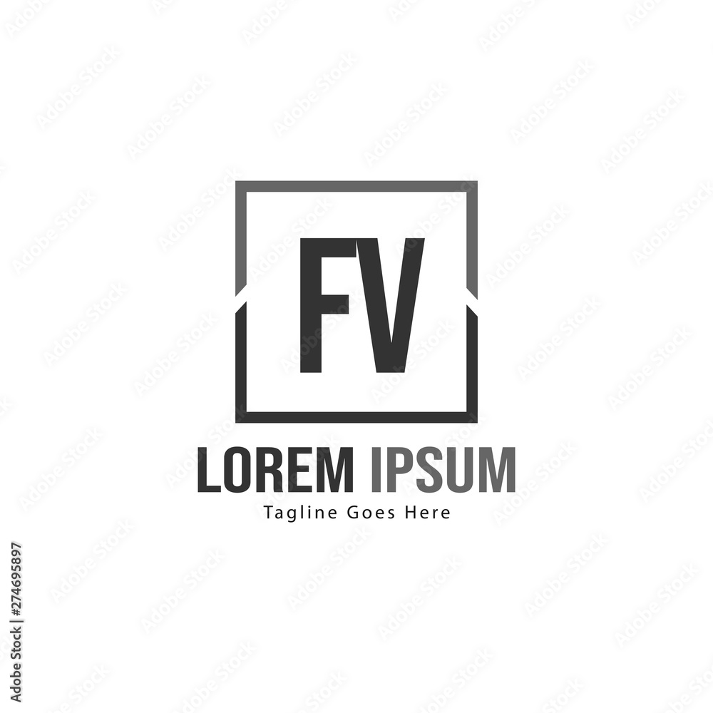 Initial FV logo template with modern frame. Minimalist FV letter logo vector illustration Initial FV logo template with modern frame. Minimalist FV letter logo vector illustration