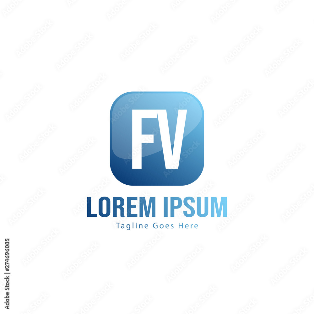 Initial FV logo template with modern frame. Minimalist FV letter logo vector illustration Initial FV logo template with modern frame. Minimalist FV letter logo vector illustration