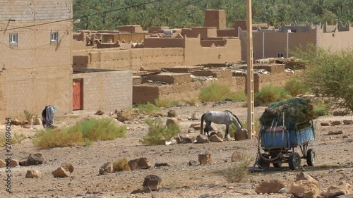 Clay houses, village women and full charriot
