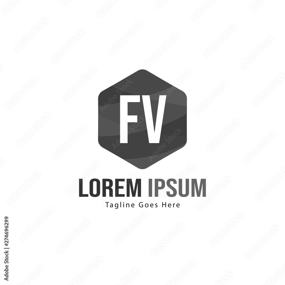 Initial FV logo template with modern frame. Minimalist FV letter logo vector illustration Initial FV logo template with modern frame. Minimalist FV letter logo vector illustration