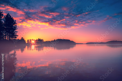 Summer night sunset from Sotkamo, Finland. © ville