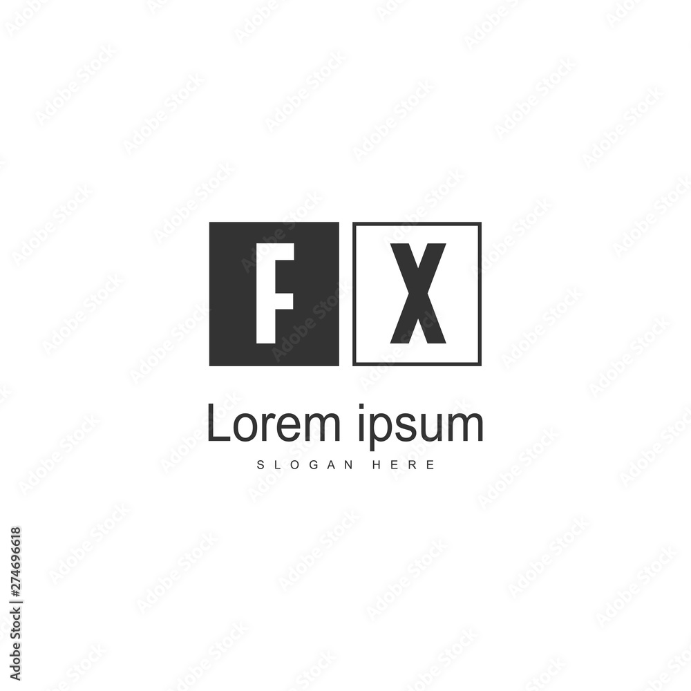 Initial FX logo template with modern frame. Minimalist FX letter logo vector illustration Initial FX logo template with modern frame. Minimalist FX letter logo vector illustration