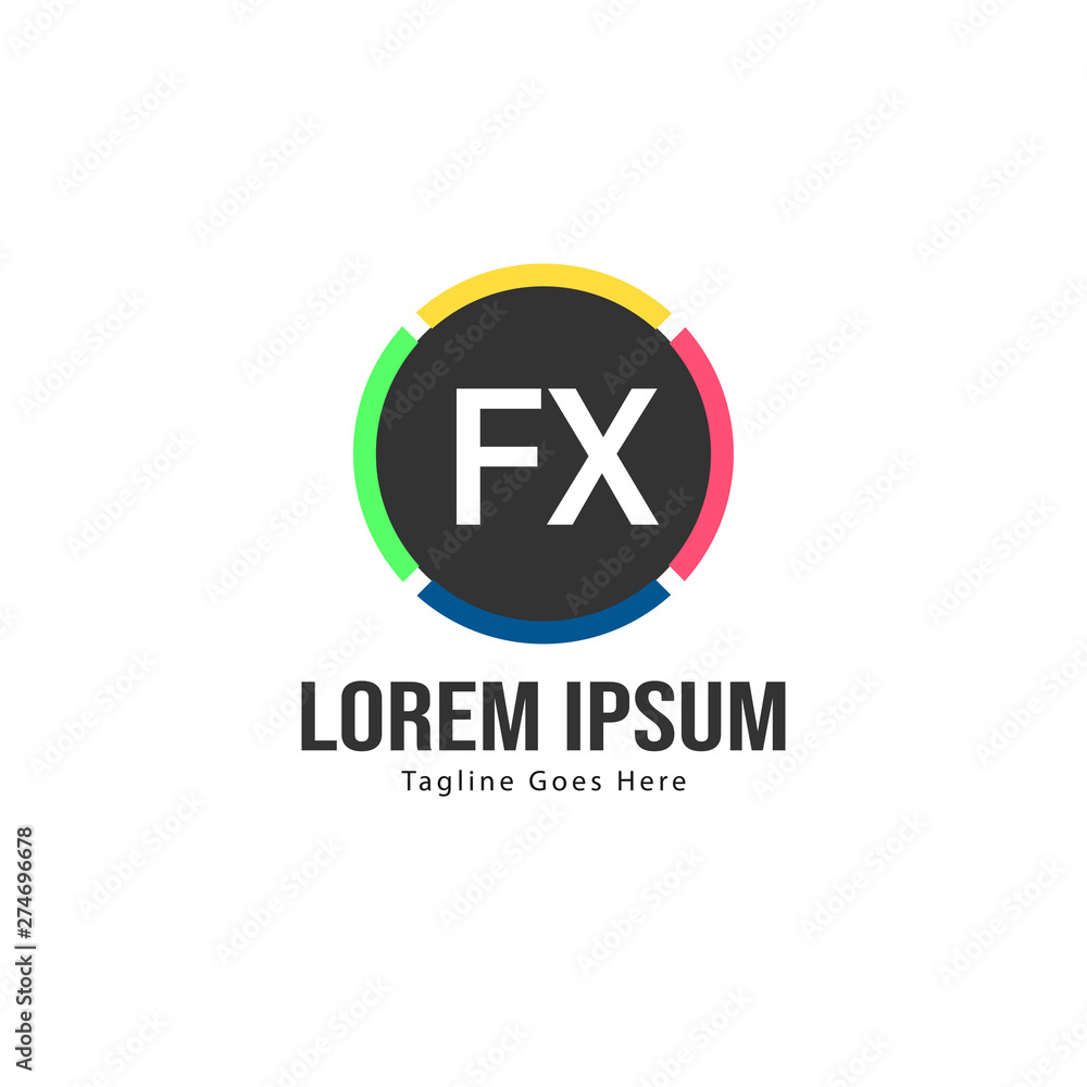 Initial FX logo template with modern frame. Minimalist FX letter logo vector illustration Initial FX logo template with modern frame. Minimalist FX letter logo vector illustration