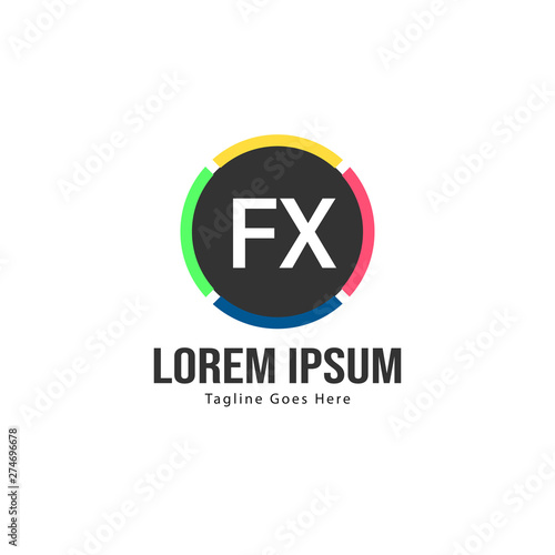 Free Download Initial FX logo template with modern frame. Minimalist FX letter logo vector illustration - GFXLoad