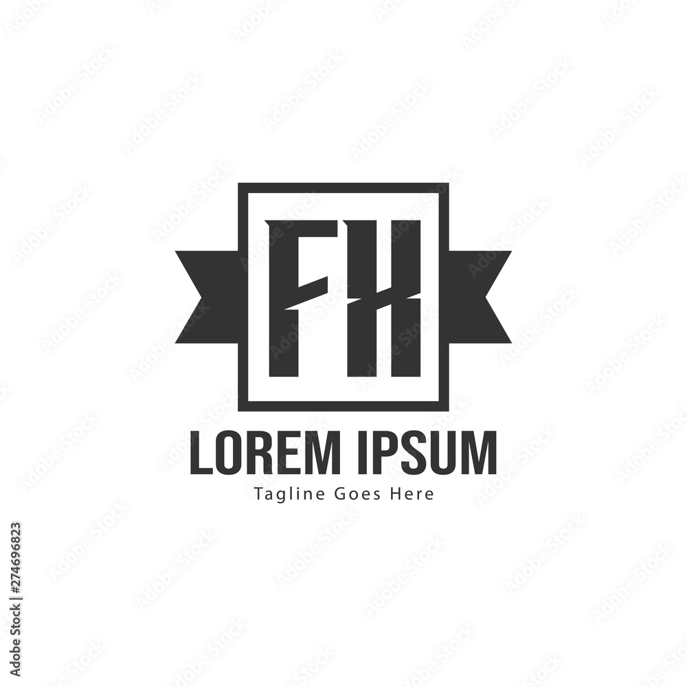 Initial FX logo template with modern frame. Minimalist FX letter logo vector illustration Initial FX logo template with modern frame. Minimalist FX letter logo vector illustration