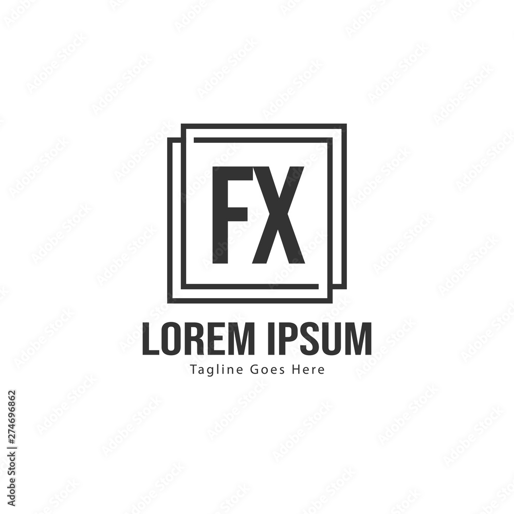 Initial FX logo template with modern frame. Minimalist FX letter logo vector illustration Initial FX logo template with modern frame. Minimalist FX letter logo vector illustration