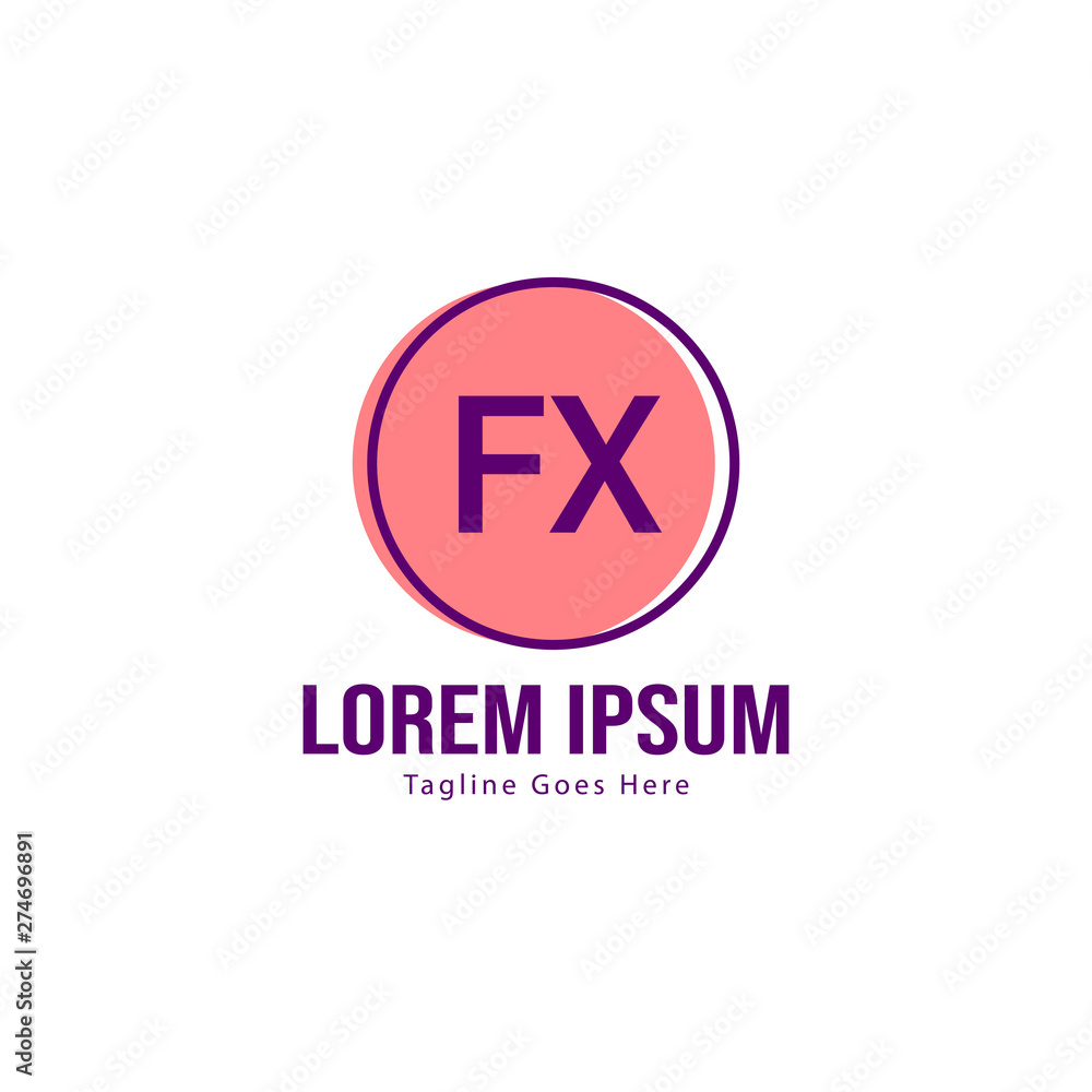 Initial FX logo template with modern frame. Minimalist FX letter logo vector illustration Initial FX logo template with modern frame. Minimalist FX letter logo vector illustration