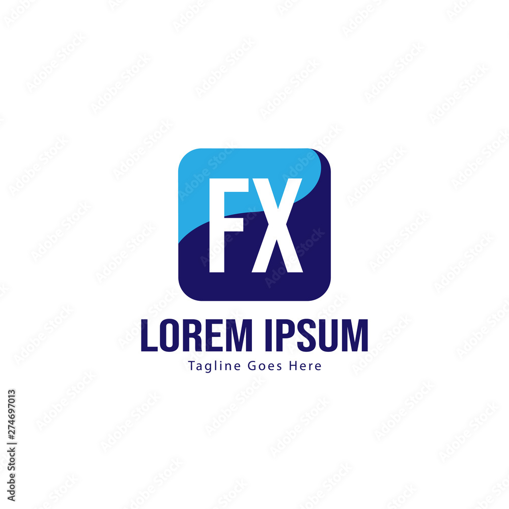 Initial FX logo template with modern frame. Minimalist FX letter logo vector illustration Initial FX logo template with modern frame. Minimalist FX letter logo vector illustration
