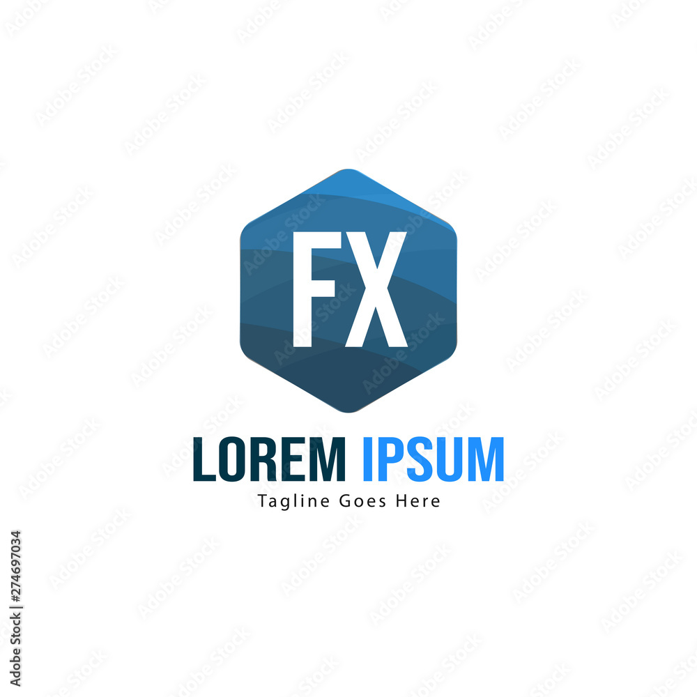 Initial FX logo template with modern frame. Minimalist FX letter logo vector illustration Initial FX logo template with modern frame. Minimalist FX letter logo vector illustration