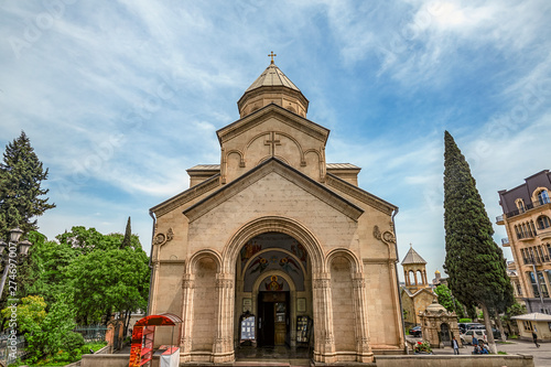 02/05/2019 Georgia, Tbilisi, view on Kashveti Church of St. George on Shota Rustaveli Avenue photo