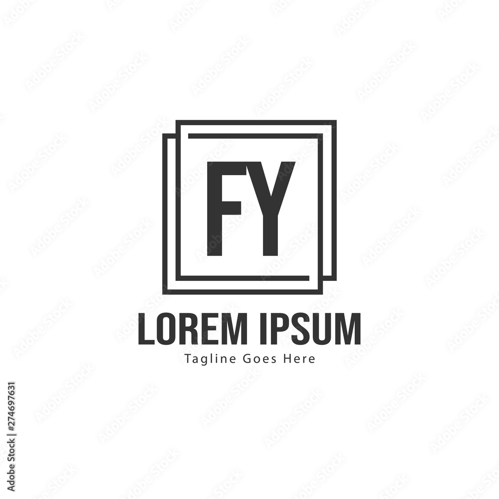 Initial FY logo template with modern frame. Minimalist FY letter logo vector illustration Initial FY logo template with modern frame. Minimalist FY letter logo vector illustration