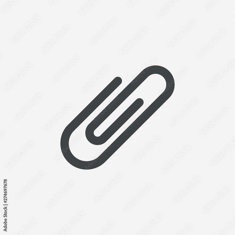 Paper clip icon in trendy flat style isolated on grey background. Paper clip icon page symbol for your web site design Paper clip icon logo, app. Paper clip icon Vector illustration Paper clip icon in trendy flat style isolated on grey background. Paper clip icon page symbol for your web site design Paper clip icon logo, app. Paper clip icon Vector illustration
