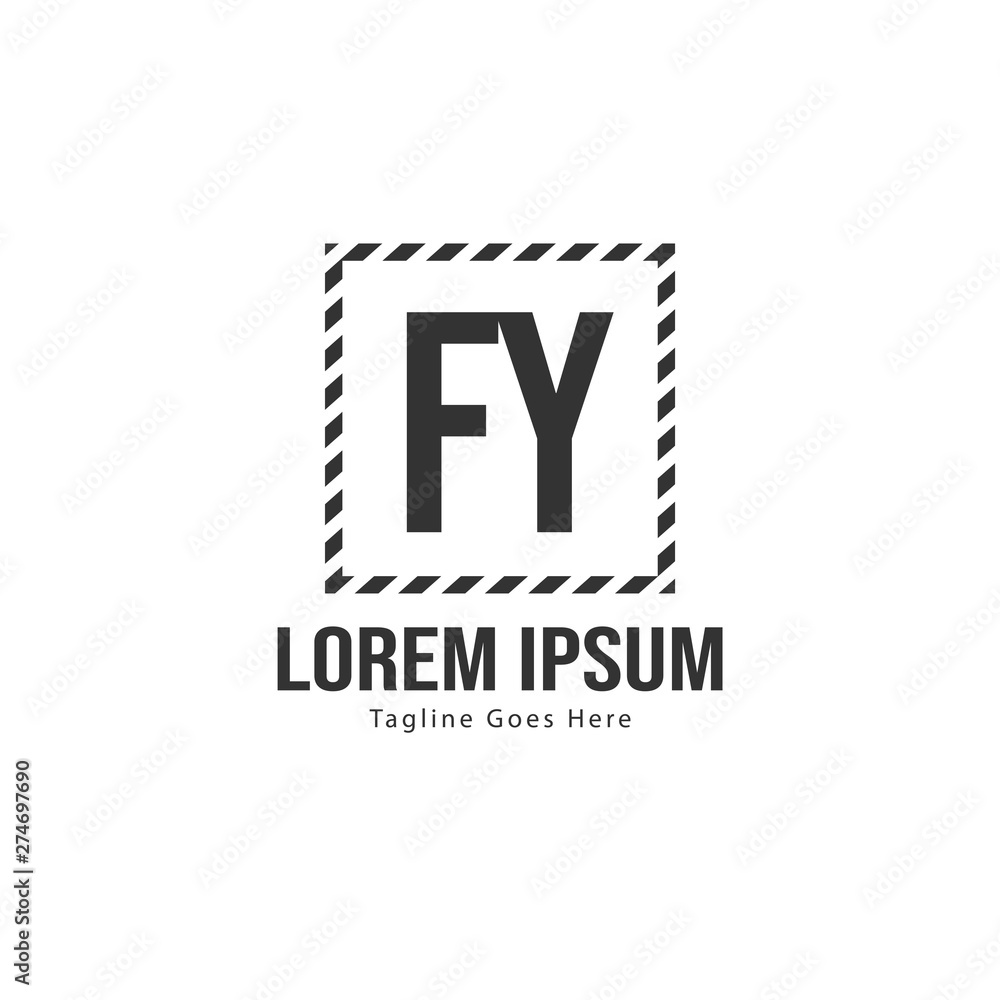 Initial FY logo template with modern frame. Minimalist FY letter logo vector illustration Initial FY logo template with modern frame. Minimalist FY letter logo vector illustration