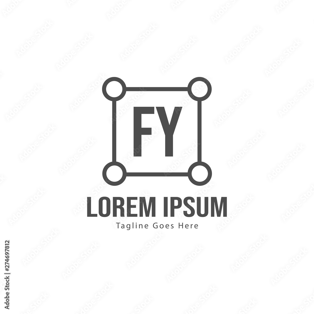 Initial FY logo template with modern frame. Minimalist FY letter logo vector illustration Initial FY logo template with modern frame. Minimalist FY letter logo vector illustration