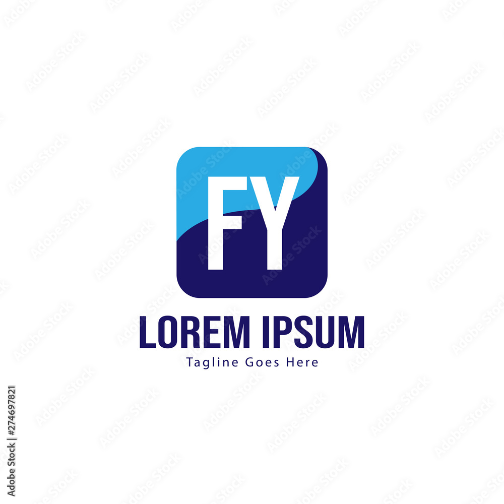 Initial FY logo template with modern frame. Minimalist FY letter logo vector illustration Initial FY logo template with modern frame. Minimalist FY letter logo vector illustration