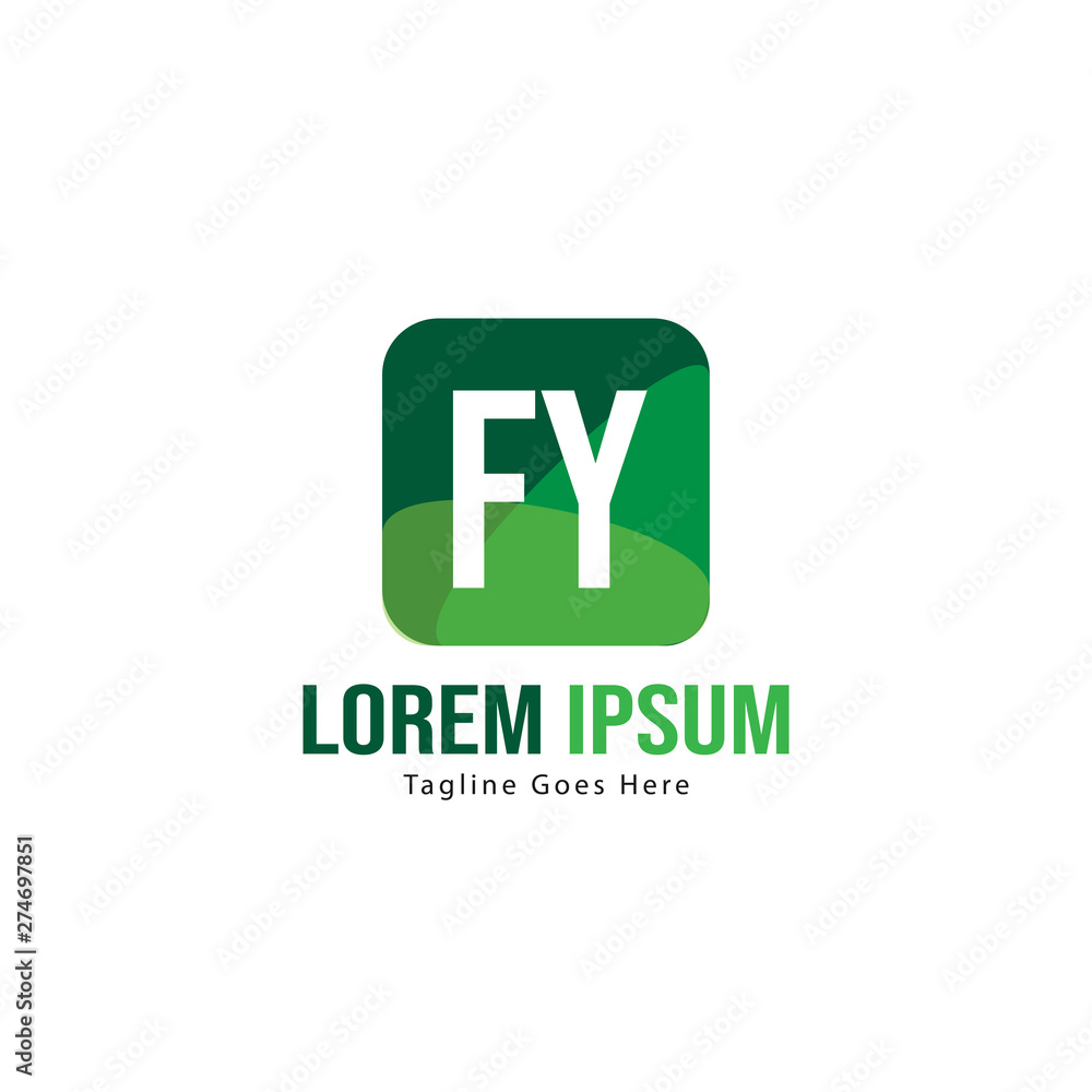 Initial FY logo template with modern frame. Minimalist FY letter logo vector illustration Initial FY logo template with modern frame. Minimalist FY letter logo vector illustration