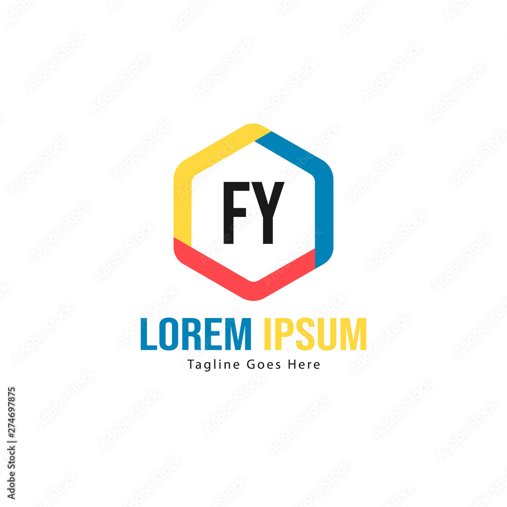 Initial FY logo template with modern frame. Minimalist FY letter logo vector illustration Initial FY logo template with modern frame. Minimalist FY letter logo vector illustration