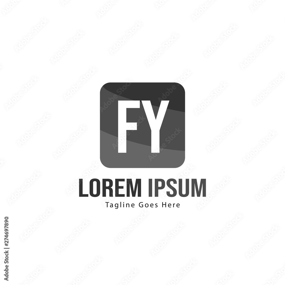 Initial FY logo template with modern frame. Minimalist FY letter logo vector illustration Initial FY logo template with modern frame. Minimalist FY letter logo vector illustration