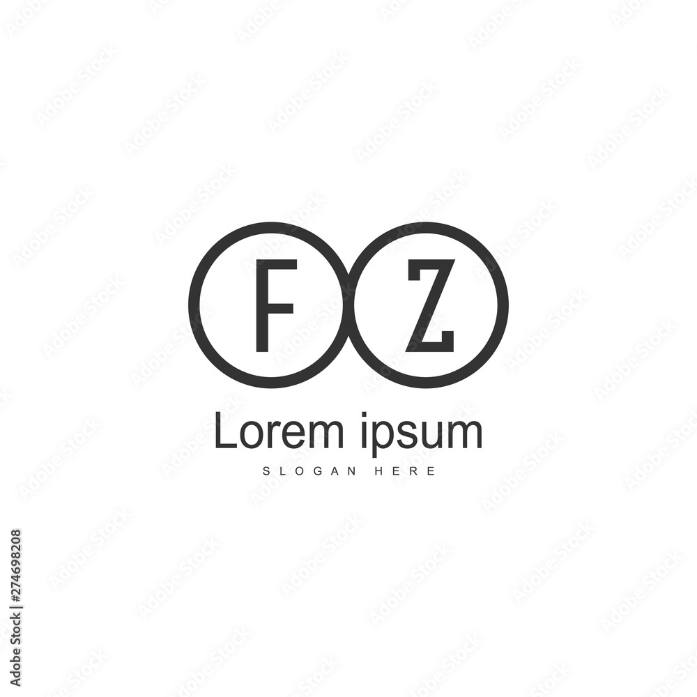 Initial FZ logo template with modern frame. Minimalist FZ letter logo vector illustration Initial FZ logo template with modern frame. Minimalist FZ letter logo vector illustration