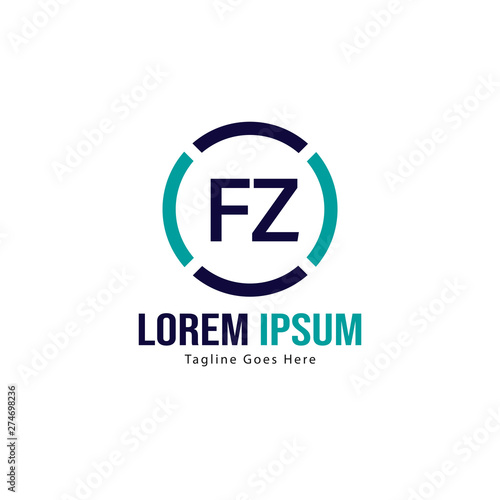 Free Download Initial FZ logo template with modern frame. Minimalist FZ letter logo vector illustration - GFXLoad