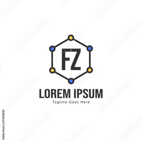 Wallpaper Mural Initial FZ logo template with modern frame. Minimalist FZ letter logo vector illustration Torontodigital.ca