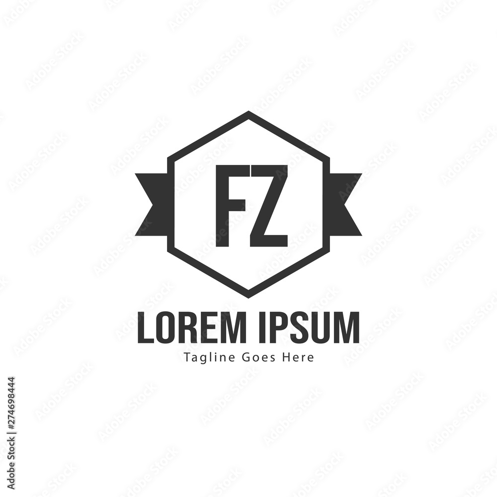 Initial FZ logo template with modern frame. Minimalist FZ letter logo vector illustration Initial FZ logo template with modern frame. Minimalist FZ letter logo vector illustration