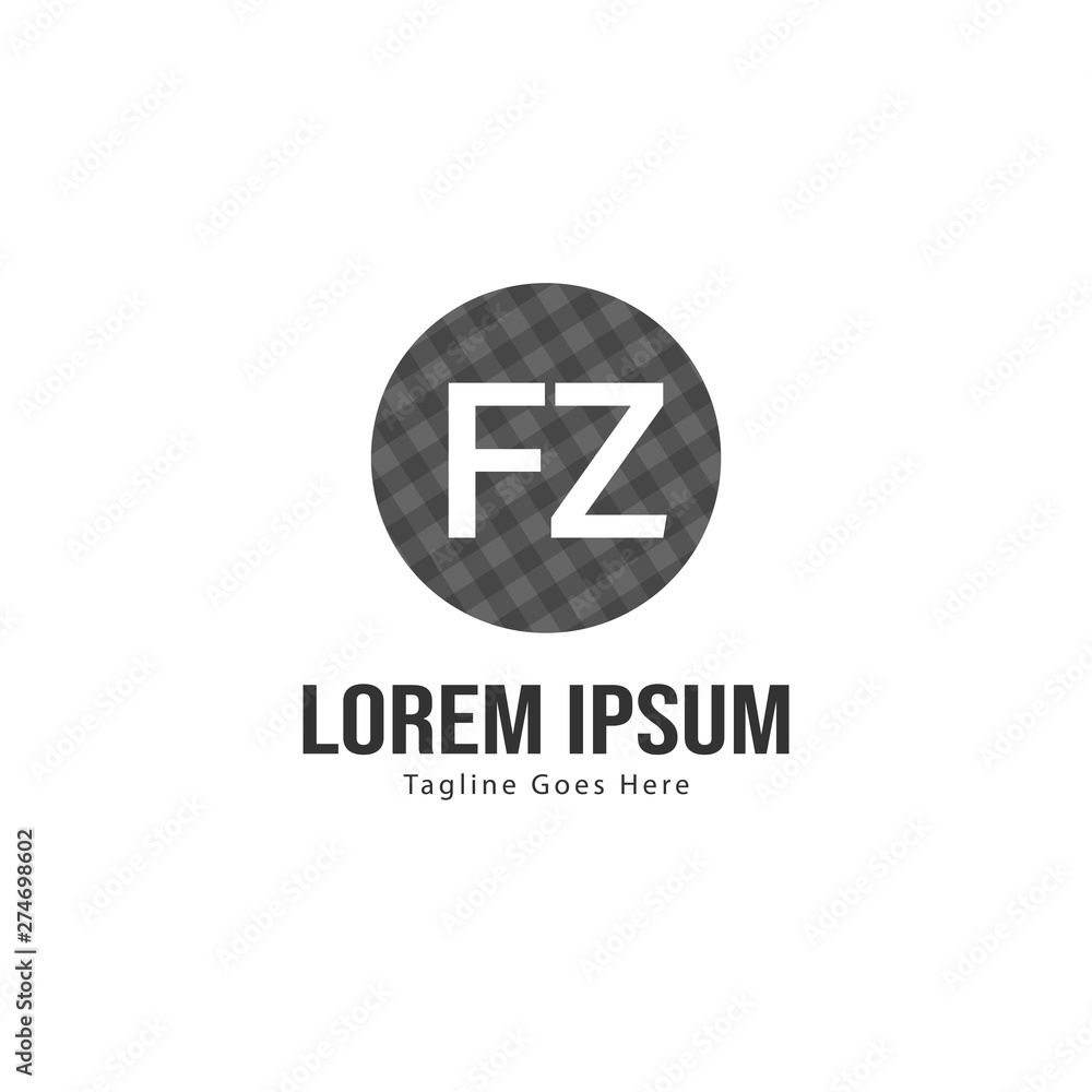 Initial FZ logo template with modern frame. Minimalist FZ letter logo vector illustration Initial FZ logo template with modern frame. Minimalist FZ letter logo vector illustration