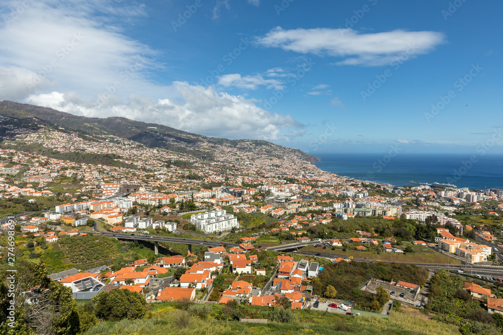 Panoramic view of Funchal on Madeira Island. Portugal