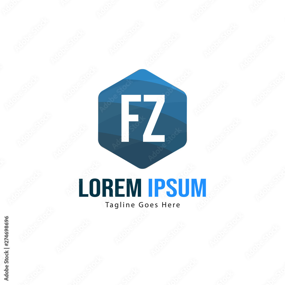 Initial FZ logo template with modern frame. Minimalist FZ letter logo vector illustration Initial FZ logo template with modern frame. Minimalist FZ letter logo vector illustration