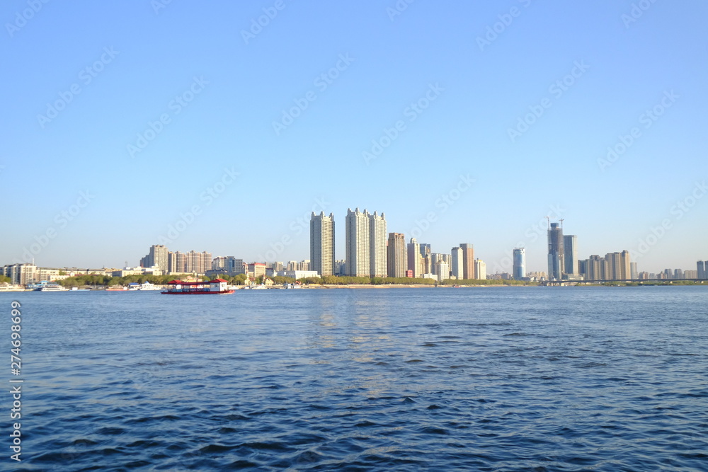 Town nearby Songhua river in Harbin