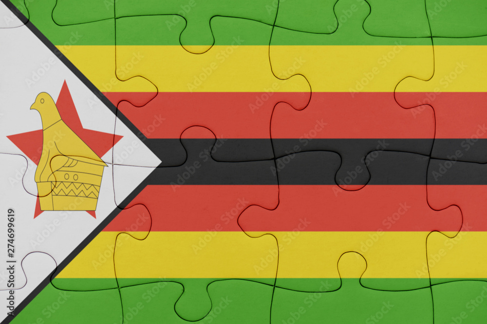 puzzle with the national flag of zimbabwe.