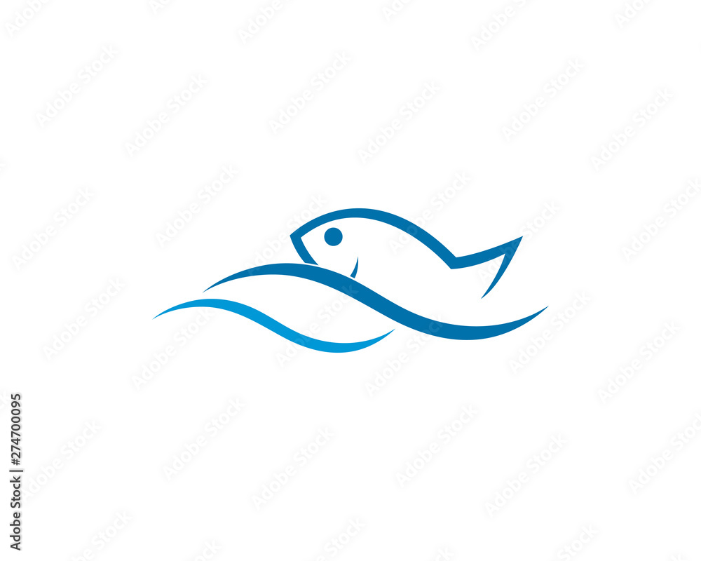 Fish logo template. Creative symbol of fishing club or online Fish logo template. Creative symbol of fishing club or online