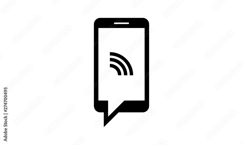Mobile wifi speech bubble icon for messaging Mobile wifi speech bubble icon for messaging