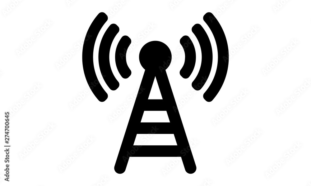 Broadcasting tower icon for radio and television Broadcasting tower icon for radio and television