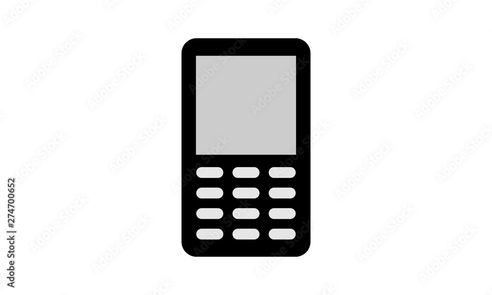 Mobile phone line icon for old cellphone and communication concepts Mobile phone line icon for old cellphone and communication concepts