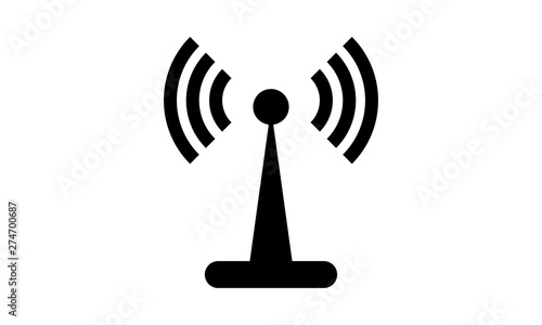 Cell phone tower icon for Wi-Fi and communication concepts