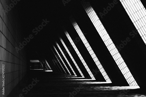 Urban Symmetry: Shadows and Lights in Monochrome