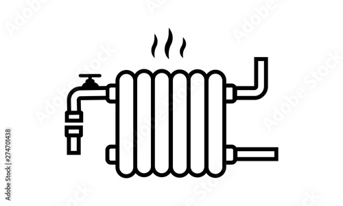Heater line icon for home heating and climate control