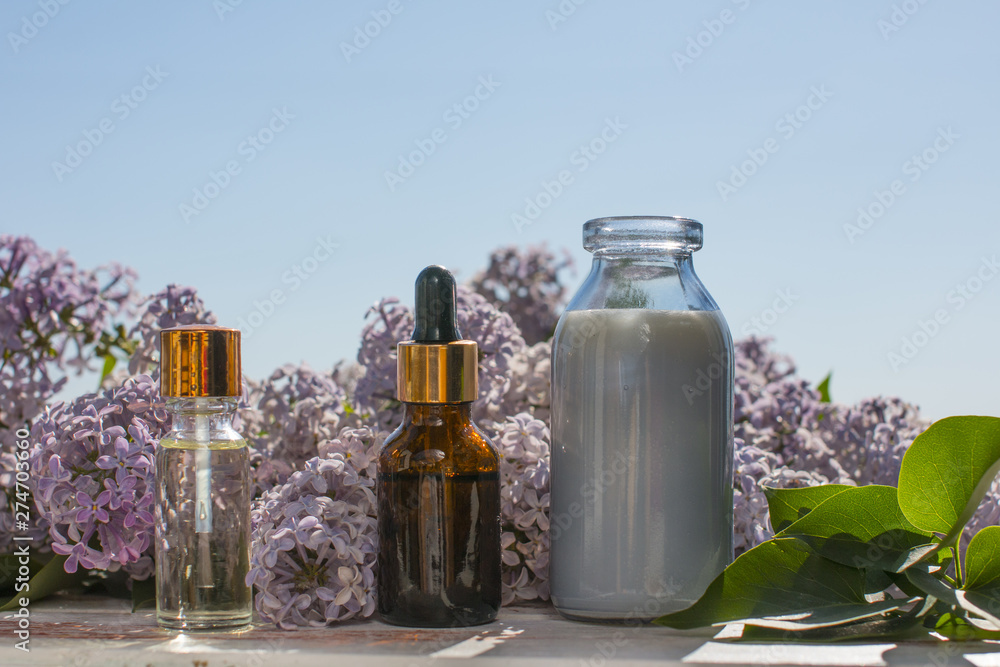 bottles of creams and oils. Spa and aromatherapy. bouquets of flowers. bottles of creams and oils. Spa and aromatherapy. bouquets of flowers.