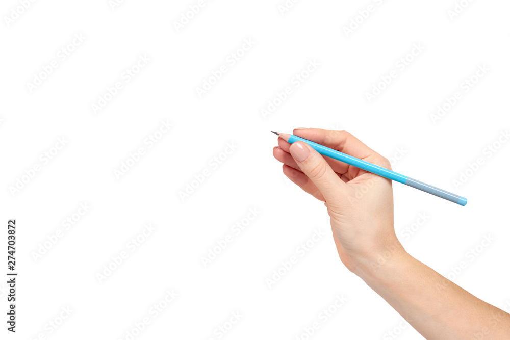 Hand with pencil, drawing or writinng gesture. Hand with pencil, drawing or writinng gesture.
